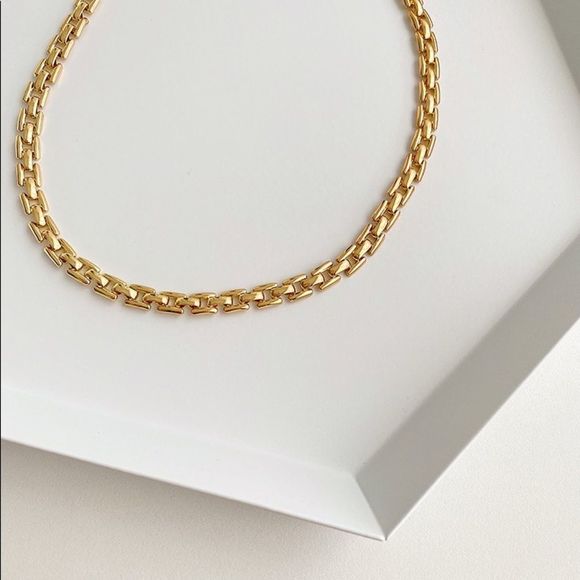 ✨18K Gold Plated Bold Pantheon Link Chain Necklace - Picture 6 of 14
